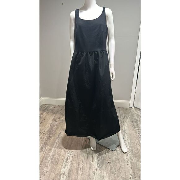 Akris Punto Black Mix Media Midi Dress with D-Ring Belt Size 14 - Picture 13 of 13